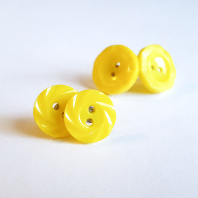 Yellow Button Earrings from Wilde Designs